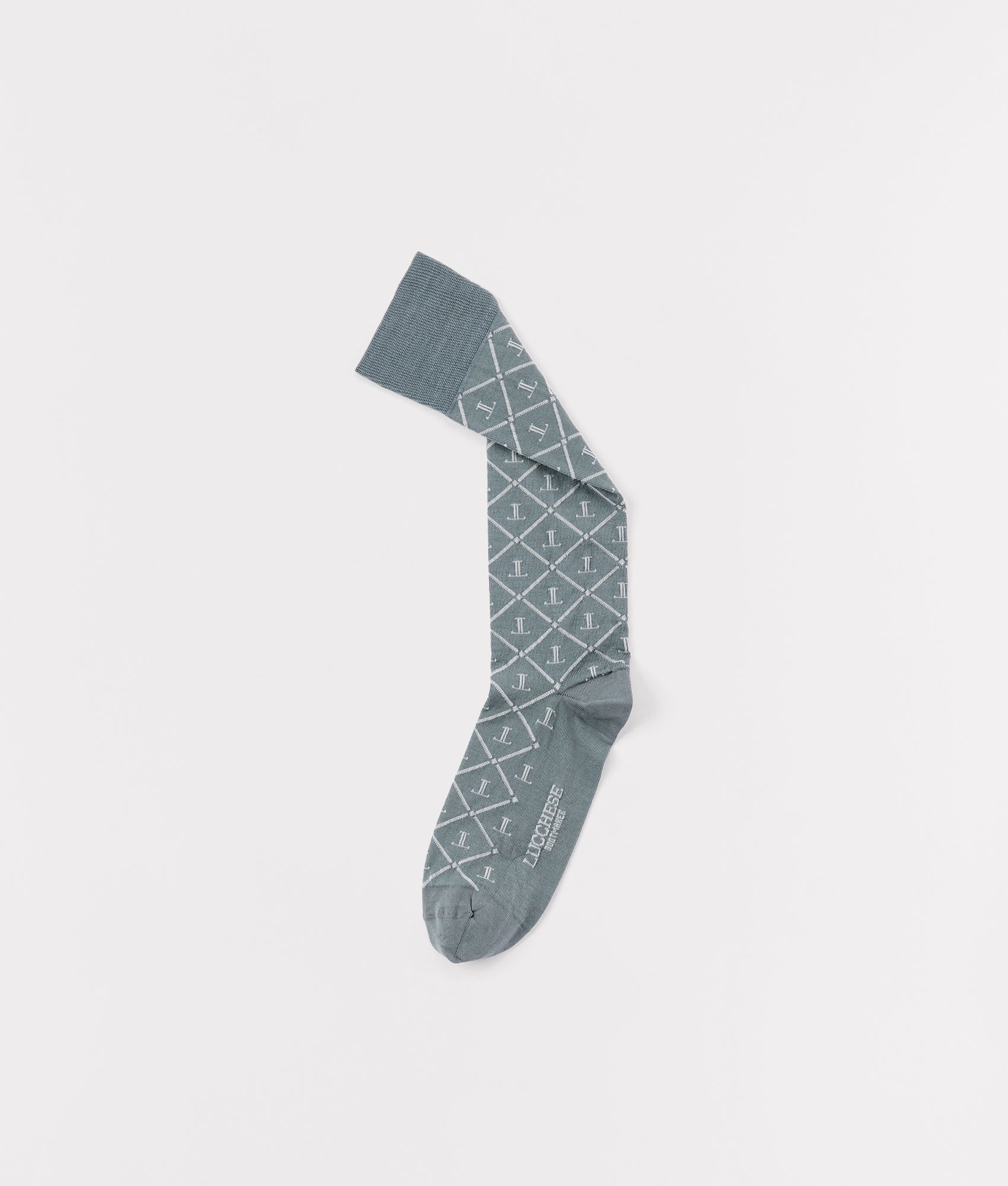 Mirrored L Dress Sock :: Grey - Image 2