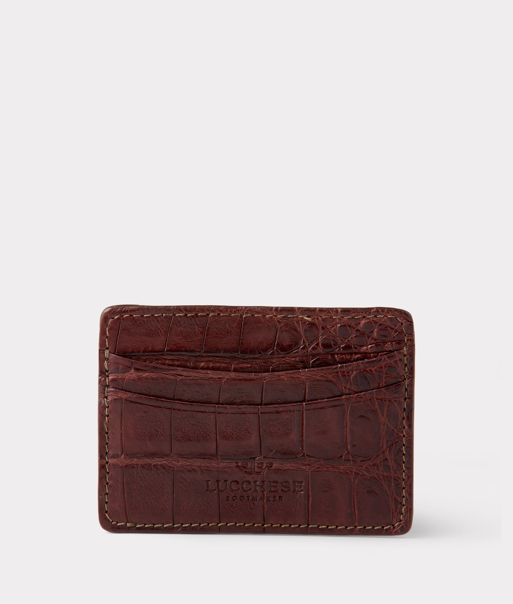 Credit Card Case – Crocodile :: Sienna - Image 2