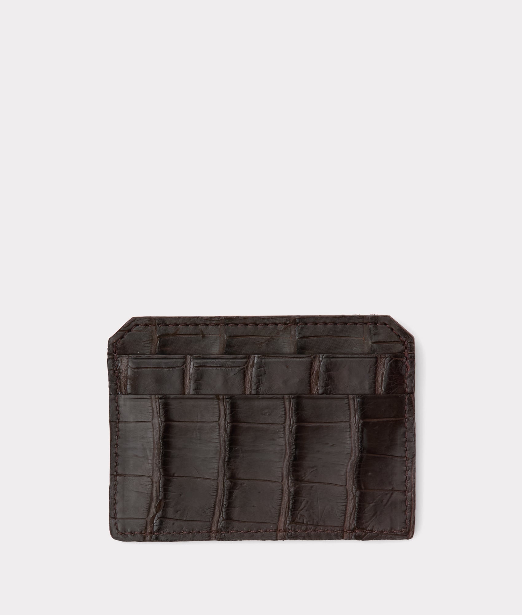 Card Case - American Alligator :: Chocolate - Image 2