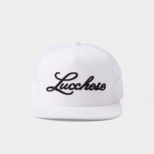 Lucchese Script Trucker Cap :: White