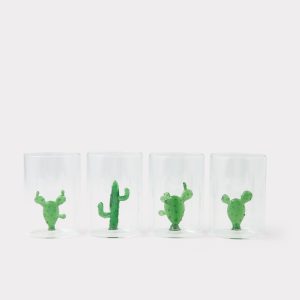 Tucson Saguaro Cactus Drinking Glasses - Set of Four :: Green
