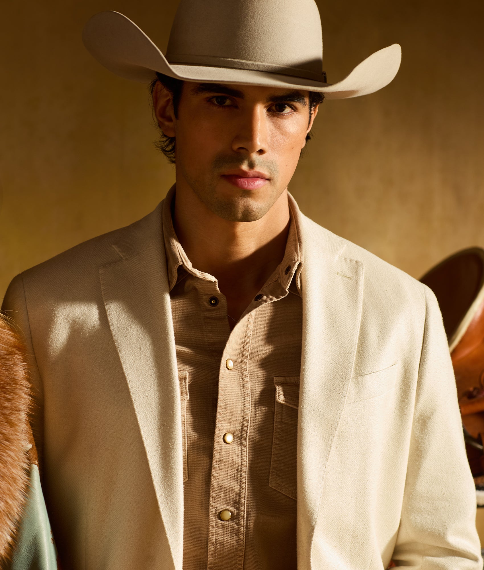 Roper Denim Shirt :: Beige - Image 2