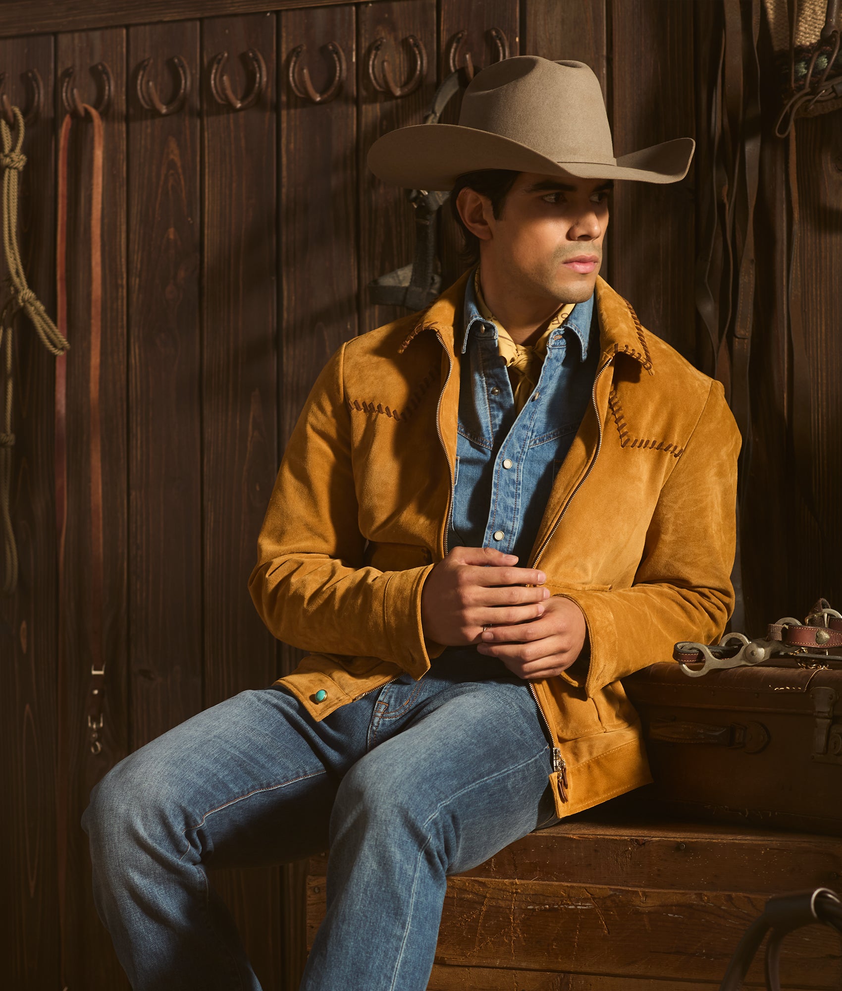 Dasan Suede Jacket :: Mustard Tan - Image 2