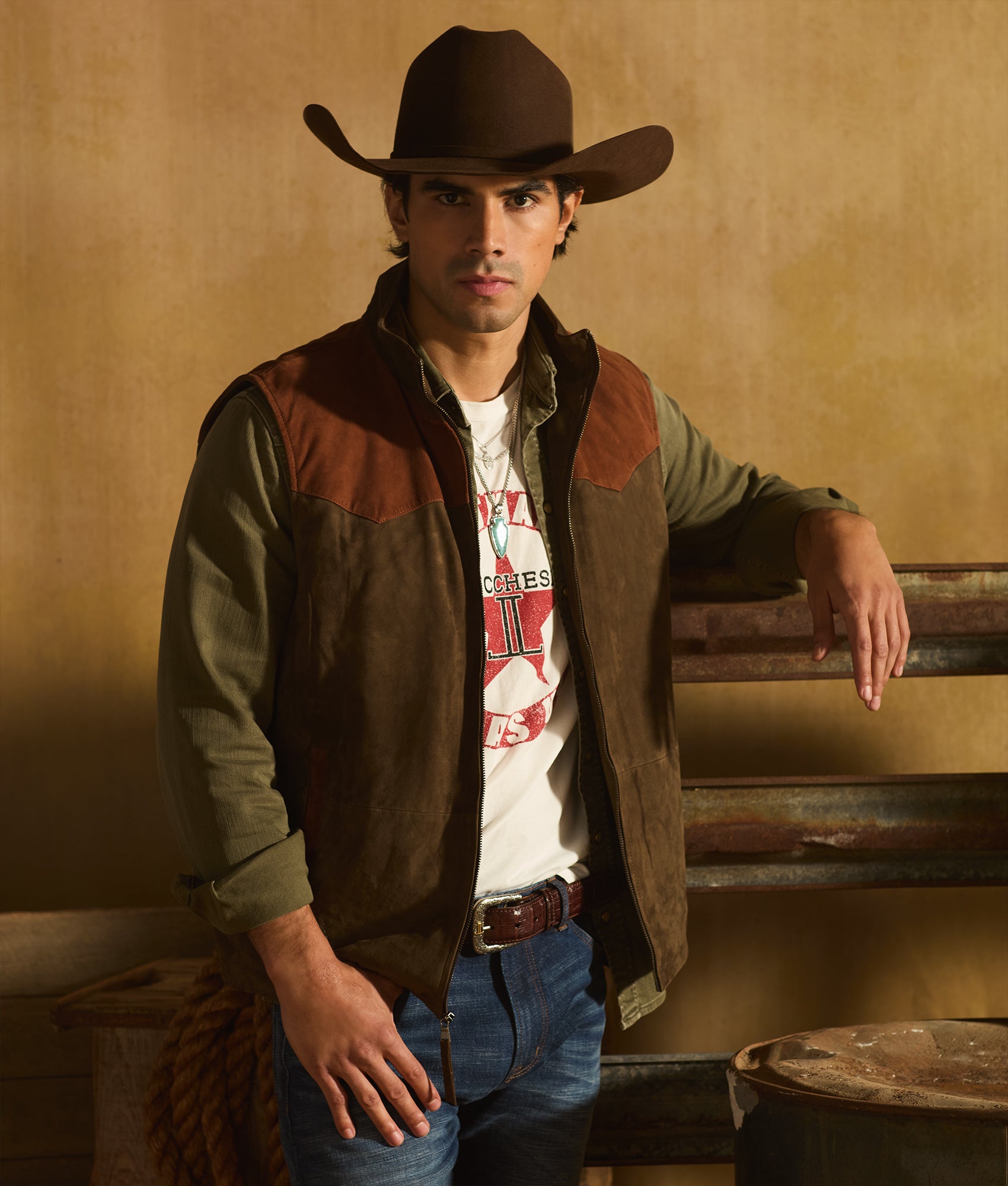 Rit Two-Tone Vest :: Olive - Image 2