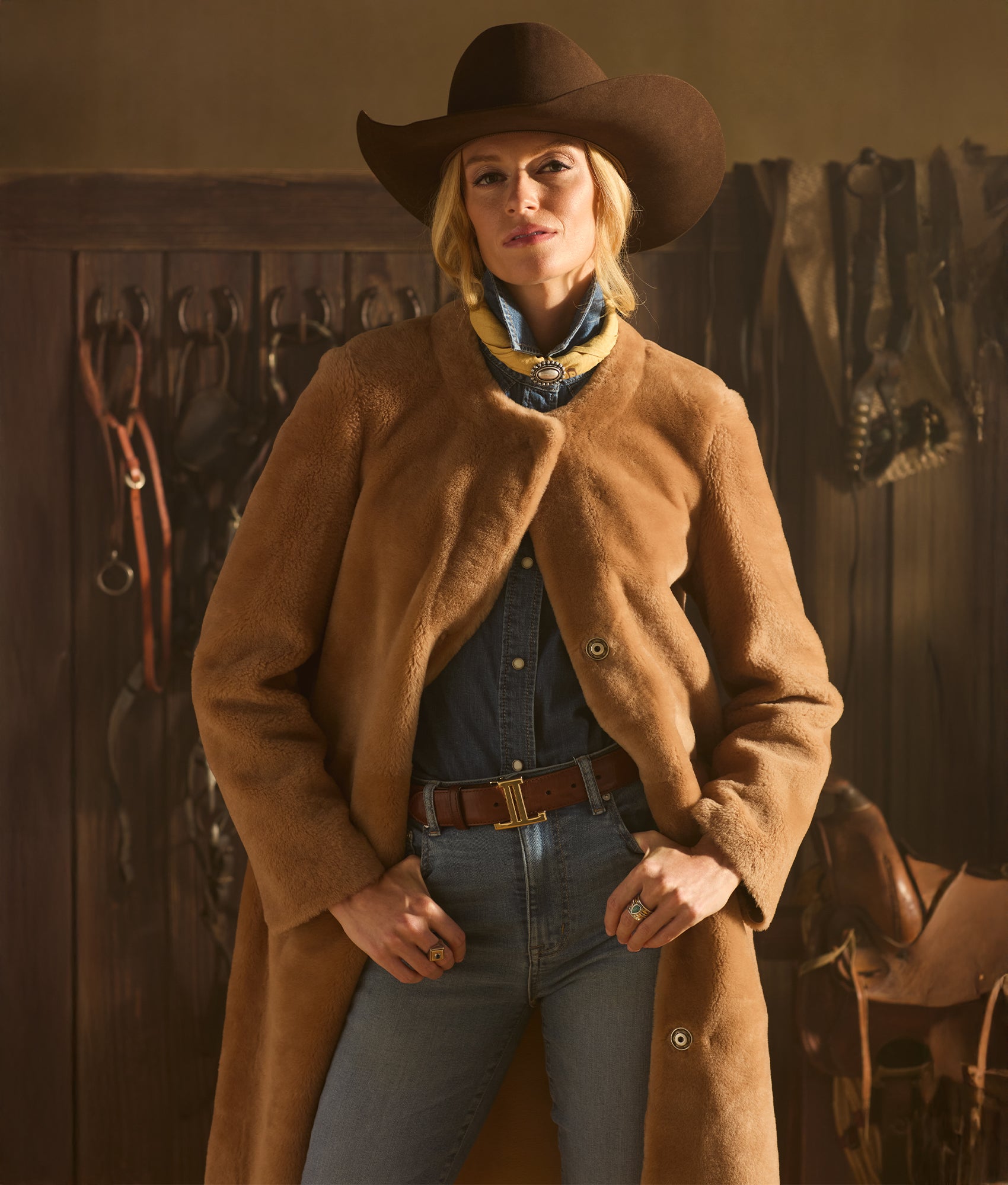 Gabriella Shearling Coat :: Natural - Image 2