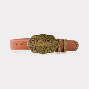 Filigree Trophy Buckle Belt :: Whiskey