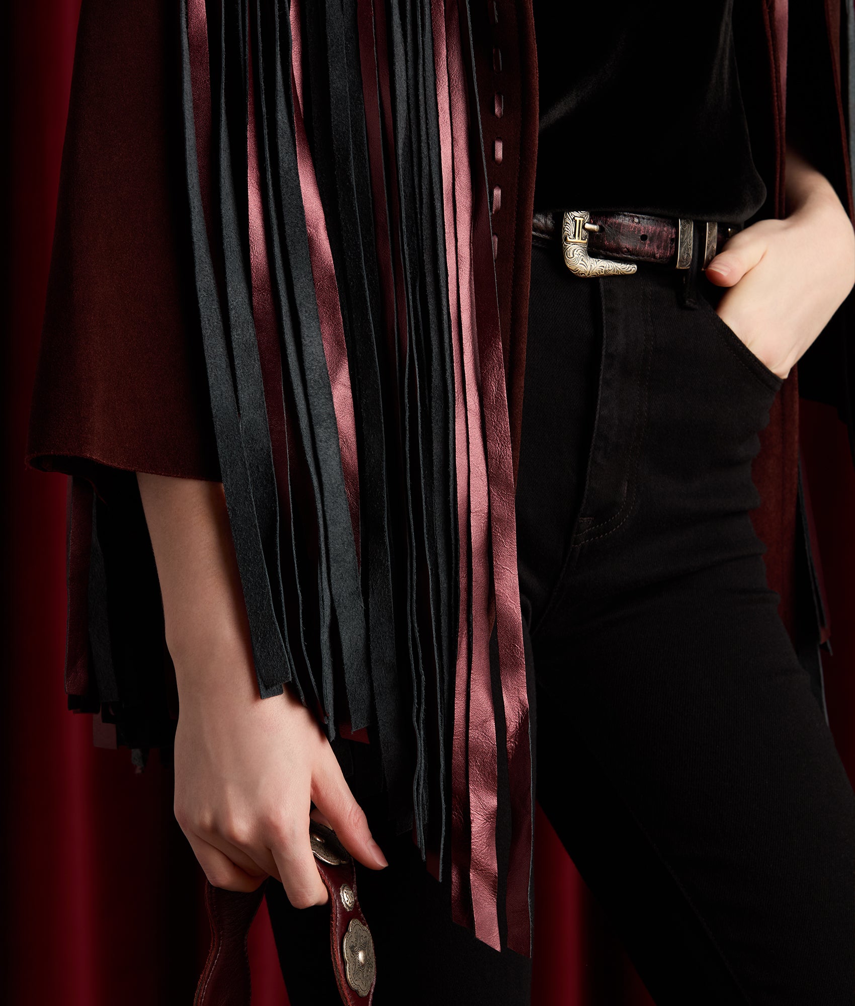 Full Quill Ostrich Tapered :: Black Cherry - Image 2