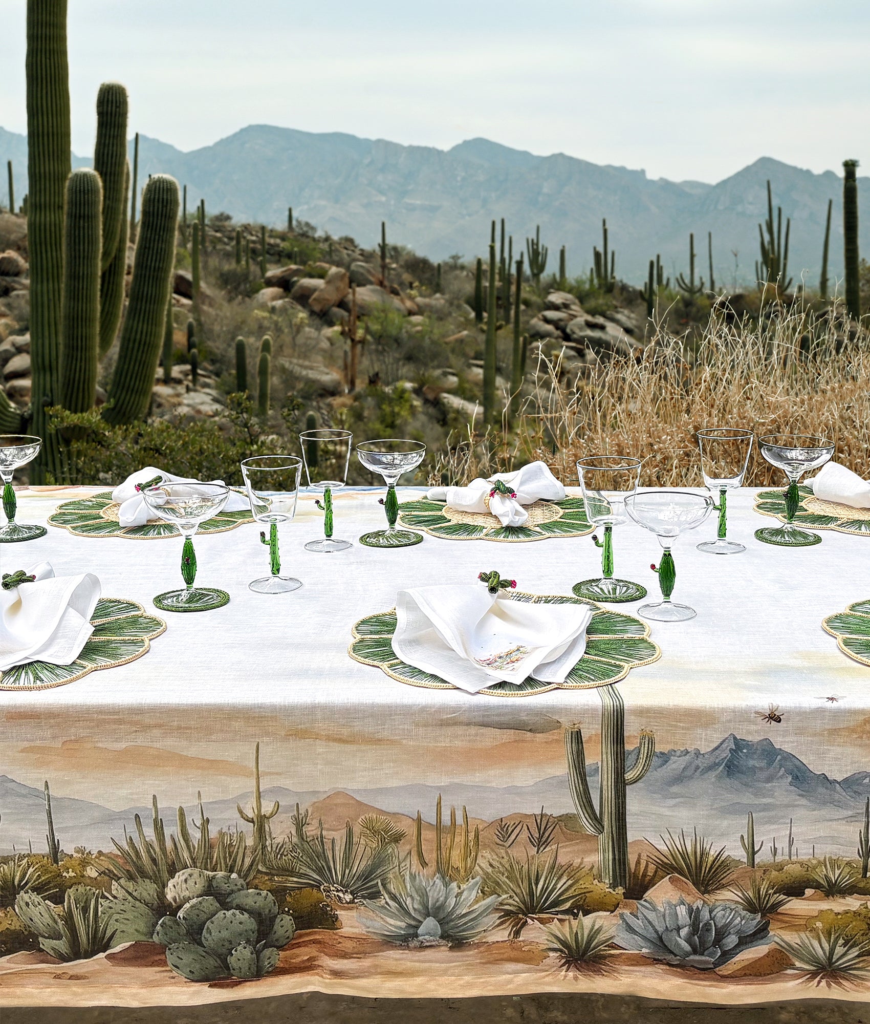 Sonoran Silhouettes Tablecloth - Large :: Green - Image 2