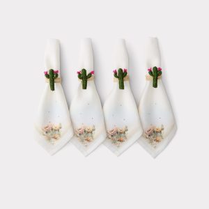 Saguaro Cacti Napkin Rings - Set of Four :: Green