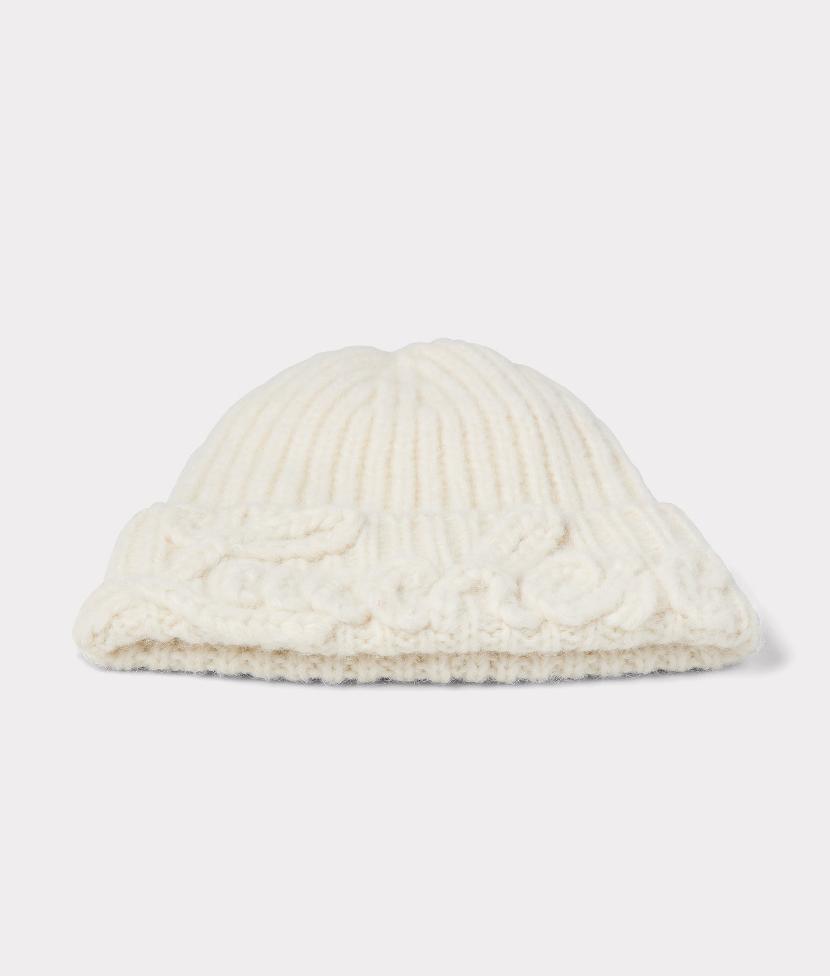 Script Knitted Beanie :: Cream - Image 2