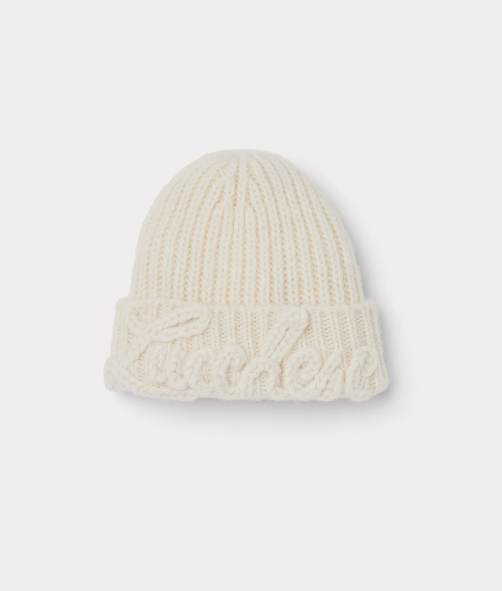 Script Knitted Beanie :: Cream