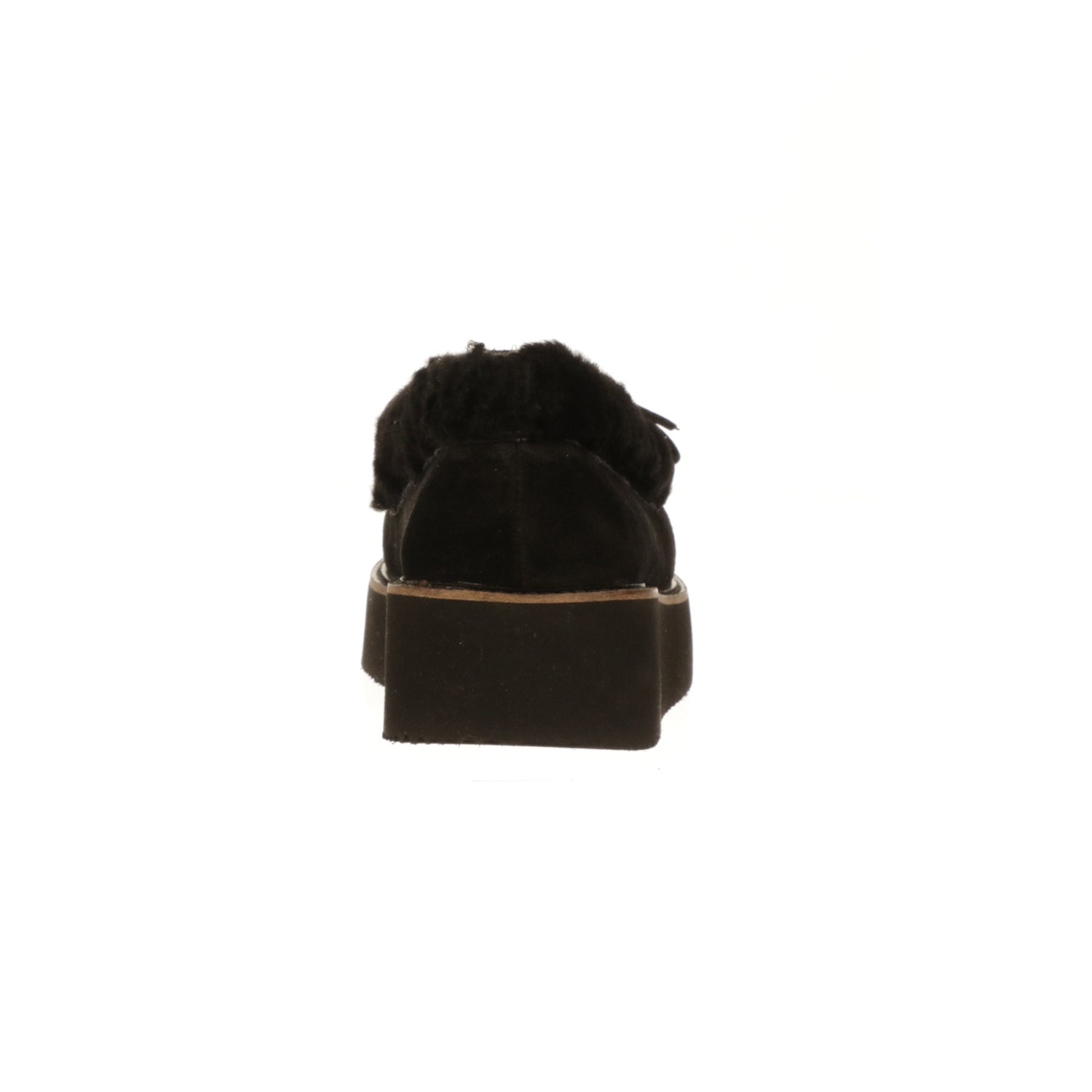 Shearling Wedge Moccasin :: Black - Image 5