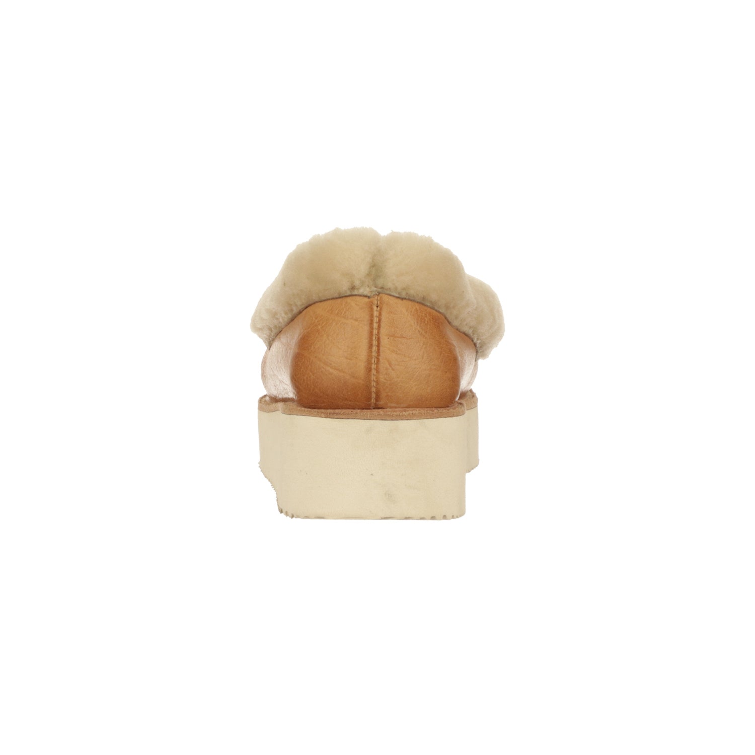 Shearling Wedge Moccasin :: Tan - Image 4