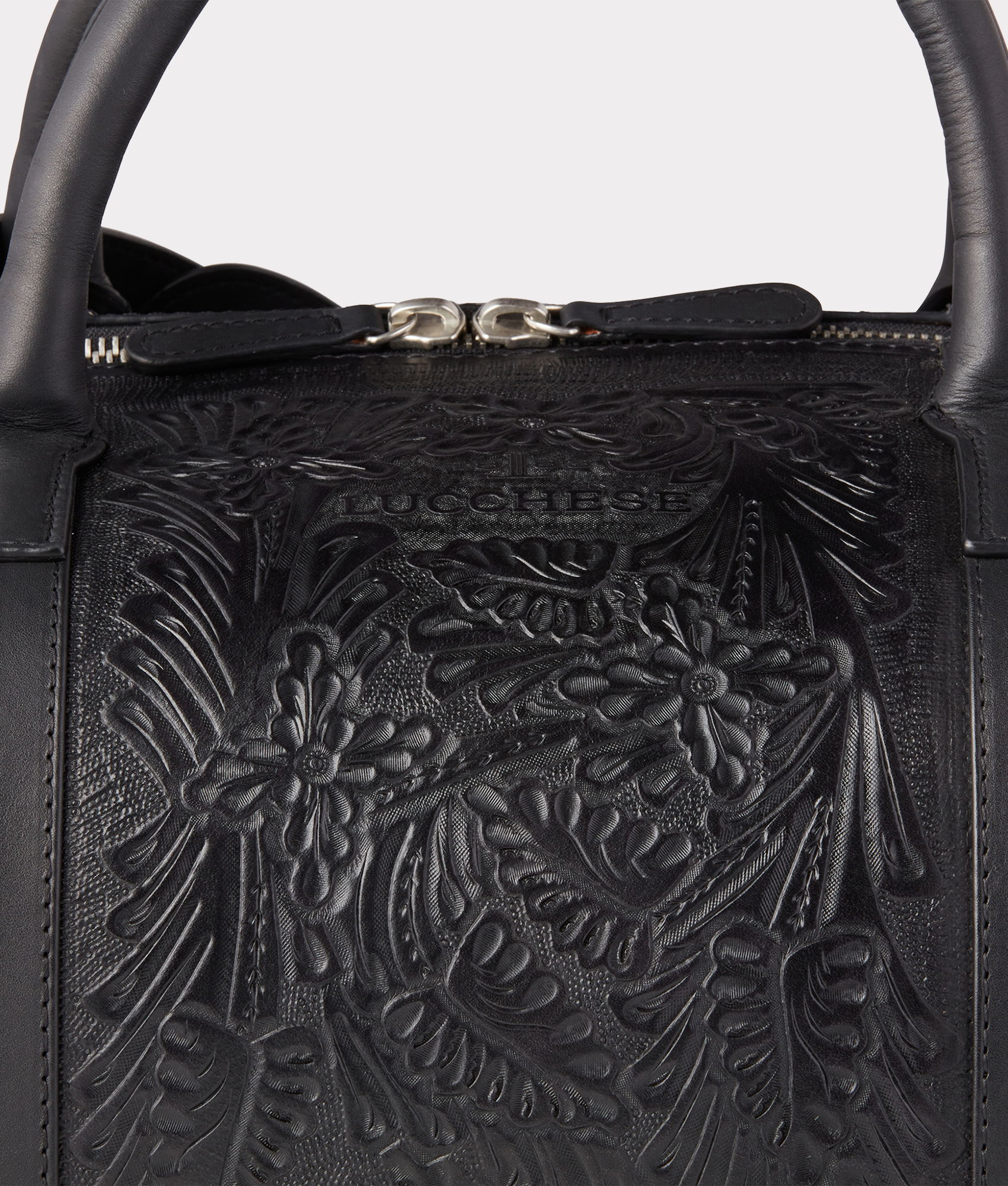 Hand-Tooled Duffle :: Black - Image 7