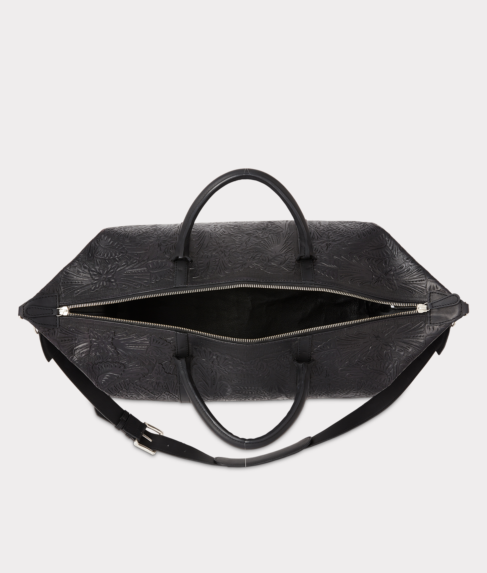 Hand-Tooled Duffle :: Black - Image 6