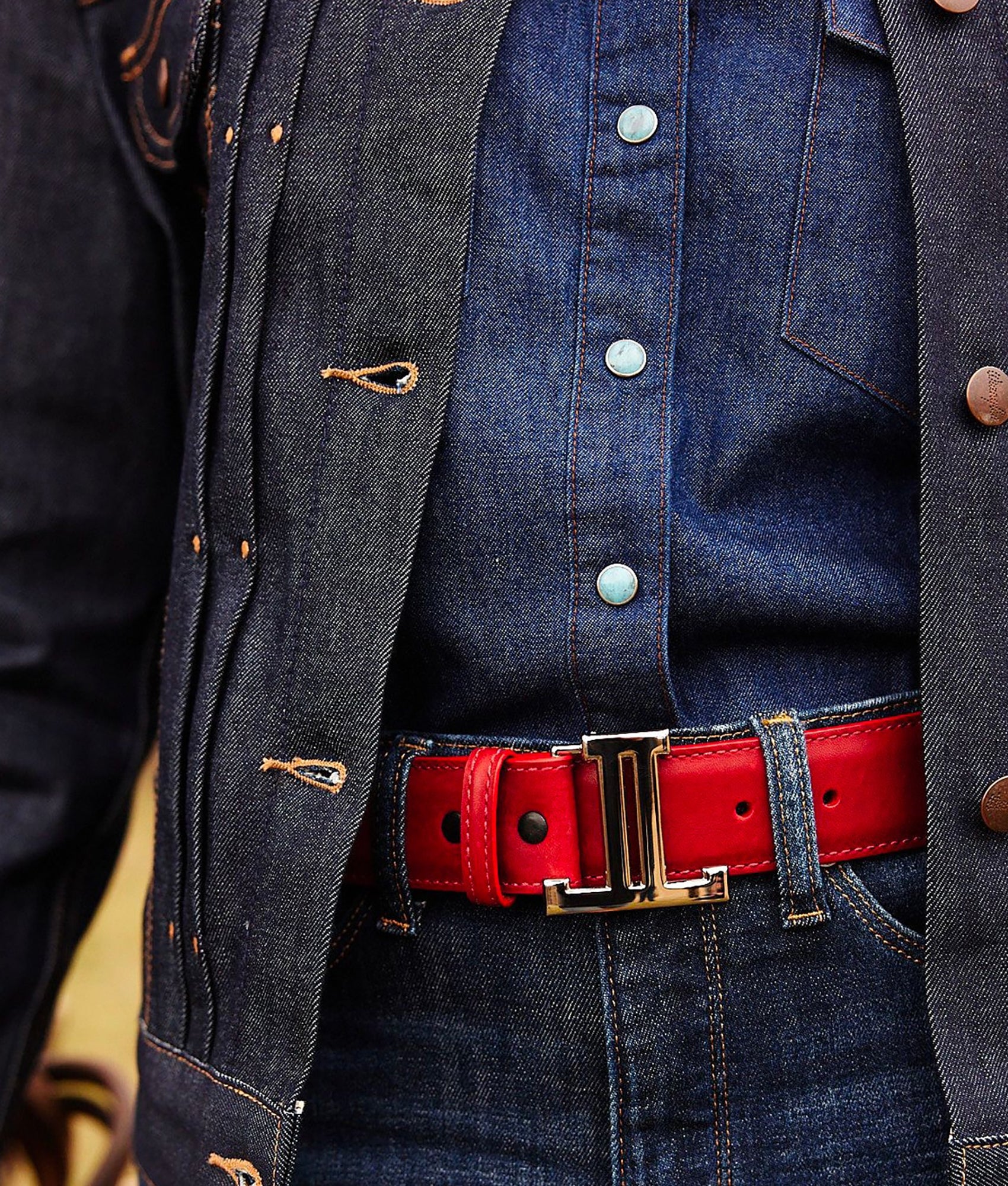 Women's Mirrored L Belt :: Red - Image 6