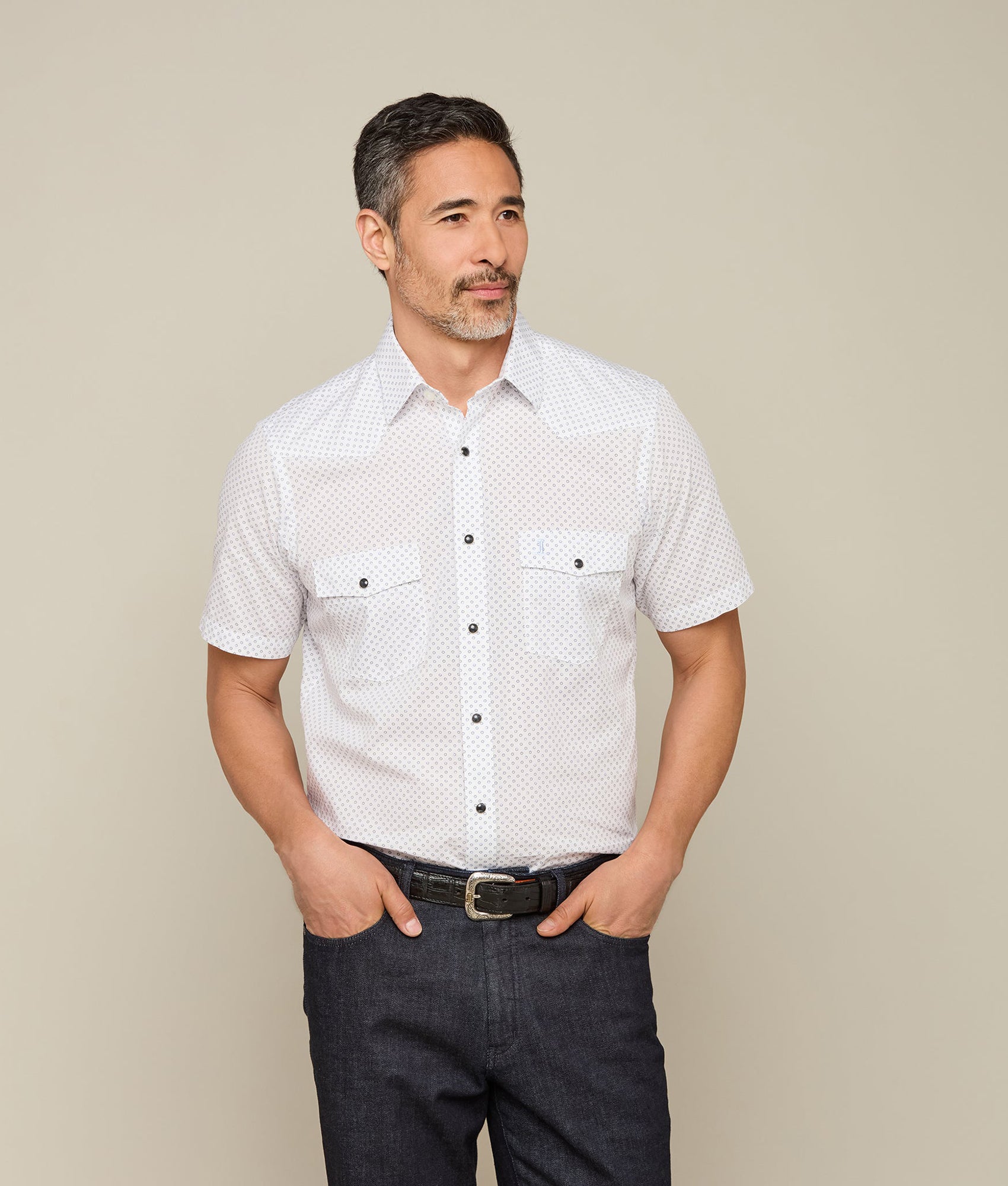 Austin Classic Fit :: Blue And Navy Circle Print
