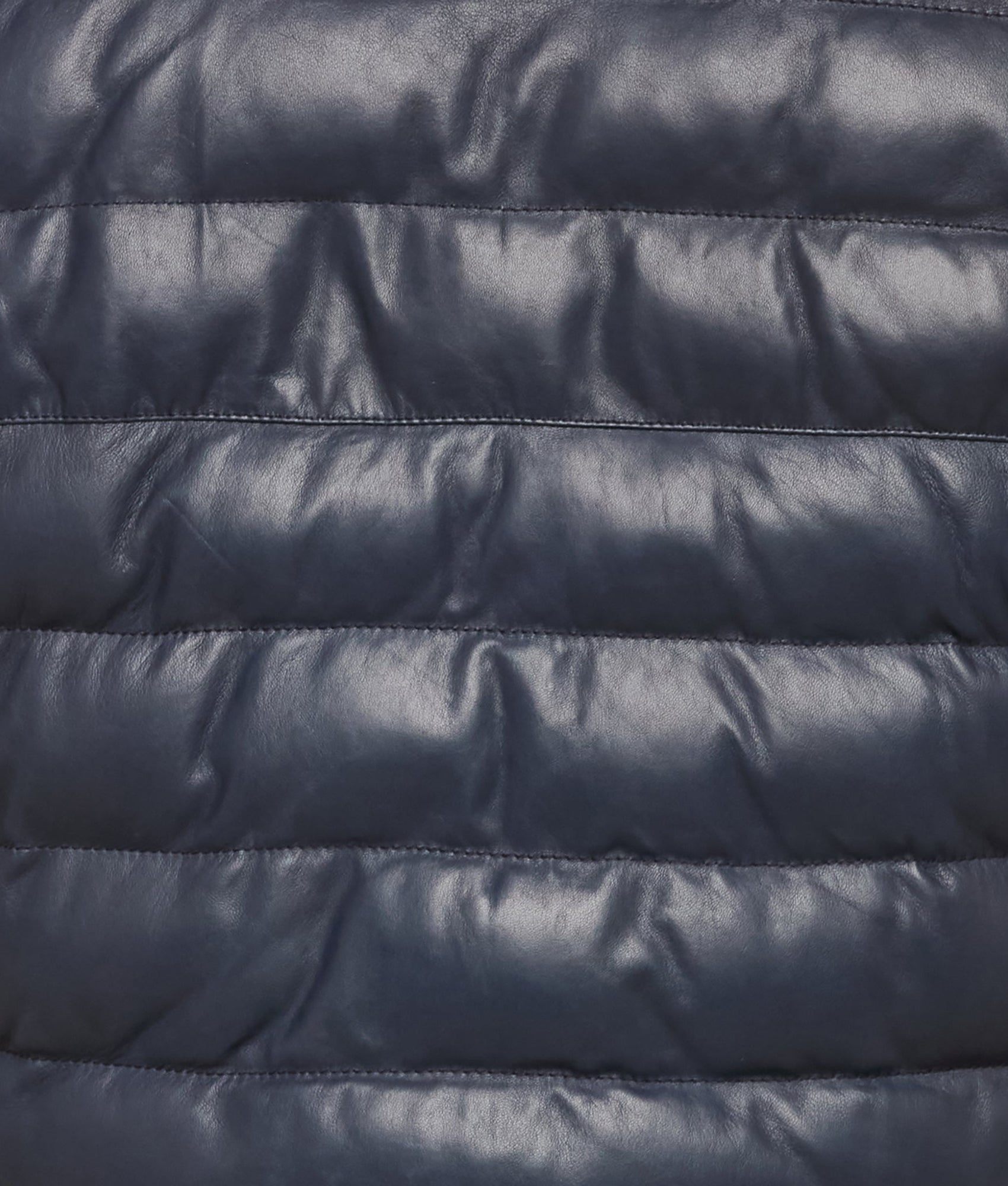 Men's Leather Puffer Vest :: Navy - Image 2